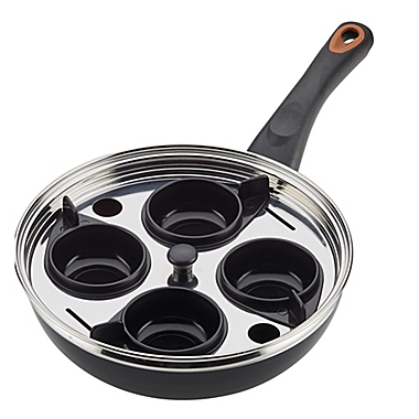 Farberware&reg; Glide&trade; 8-Inch Nonstick Copper Ceramic Covered Egg Poacher in Black. View a larger version of this product image.