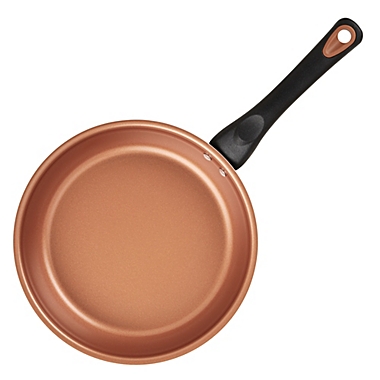 Farberware&reg; Glide&trade; 8-Inch Nonstick Copper Ceramic Covered Egg Poacher in Black. View a larger version of this product image.