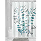 Alternate image 1 for iDesign&reg; Laurel 72-Inch Fabric Shower Curtain in Blue/Green