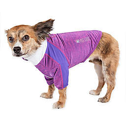 Pet Life® Chewitt Wagassy Small Triple-Toned Long Sleeve Performance Dog T-Shirt in Purple