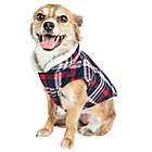 Alternate image 1 for Pet Life&reg; X-Small Puddler Plaid Insulated Dog Coat in Black