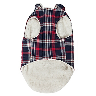 Pet Life&reg; X-Small Puddler Plaid Insulated Dog Coat in Black. View a larger version of this product image.