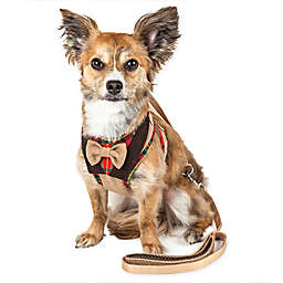 Pet Life® Medium LUXE Dapperbone 2-in-1 Mesh Adjustable Dog Harness in Brown