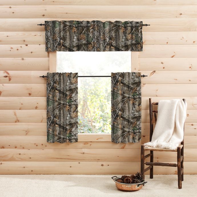 Realtree Edge Camo Window Curtain Tier Pair And Valance Bed