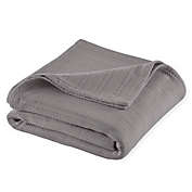 Vellux Cotton Loom Woven King Blanket in Grey
