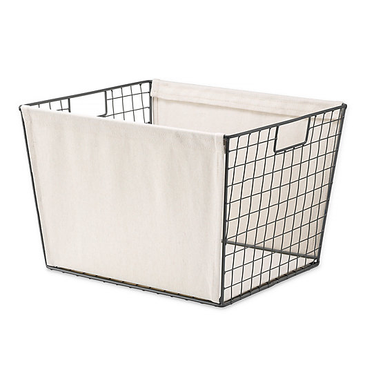 Whitmor Wire Canvas Liner Shelf Tote One Size 