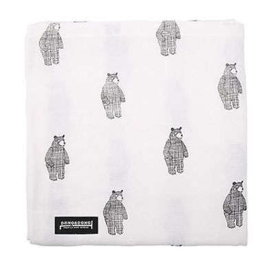Dono&amp;Dono Classic Cuddle Blanket in Black/White Bear