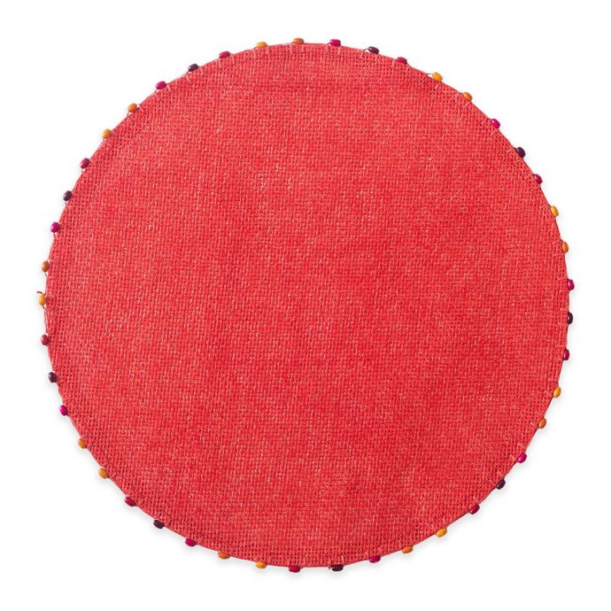 Destination Summer Lindos Round Placemat with Beaded Trim Bed Bath and Beyond Canada