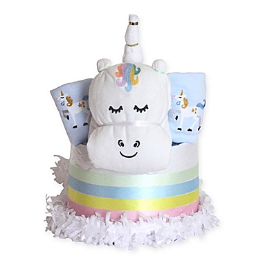 Silly Phillie&trade; Creations Unique Unicorn Diaper Cake Gift Set for Twin Boys. View a larger version of this product image.