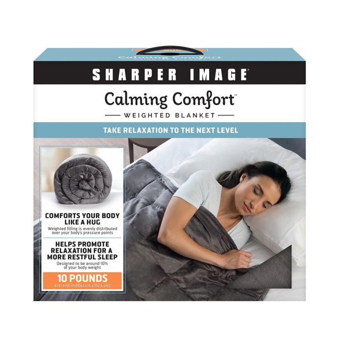 Sharper Image® Calming Comfort 10 lb. Weighted Blanket in Grey | Bed