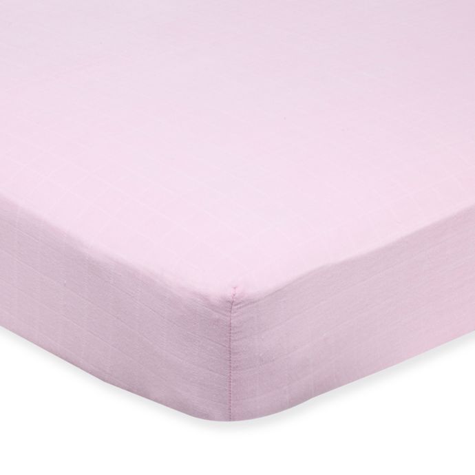 Aden By Aden Anais Muslin Crib Sheet In Solid Pink Buybuy Baby