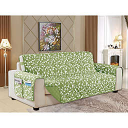 Leaf Reversible Sofa Cover in Sage