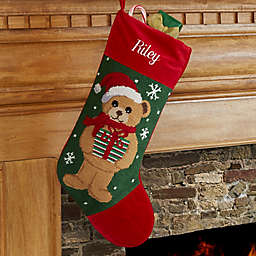 Teddy Bear Personalized Needlepoint Stocking