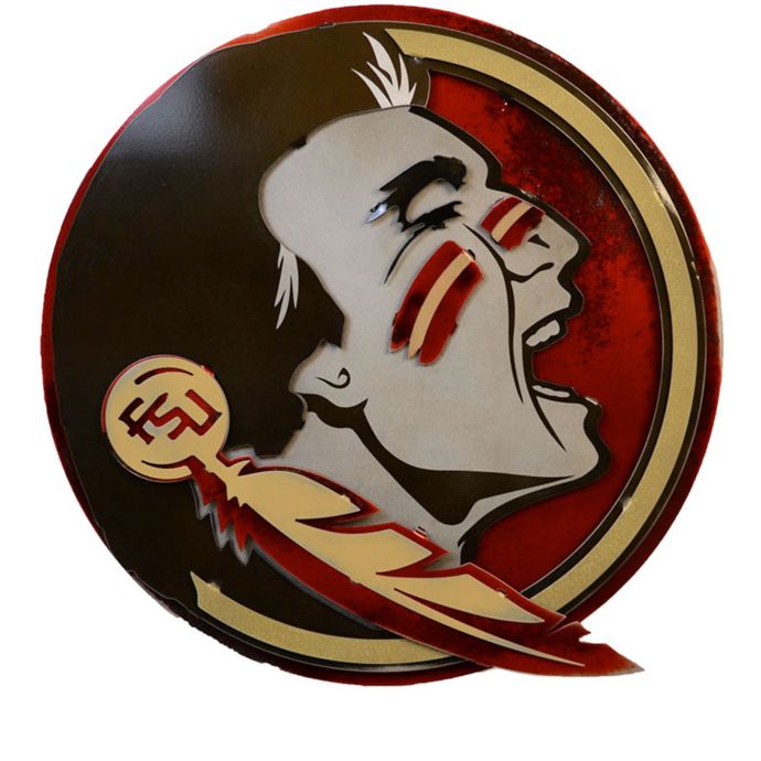 Florida State University Seminole Head 3D 21-Inch x 21-Inch Metal Wall