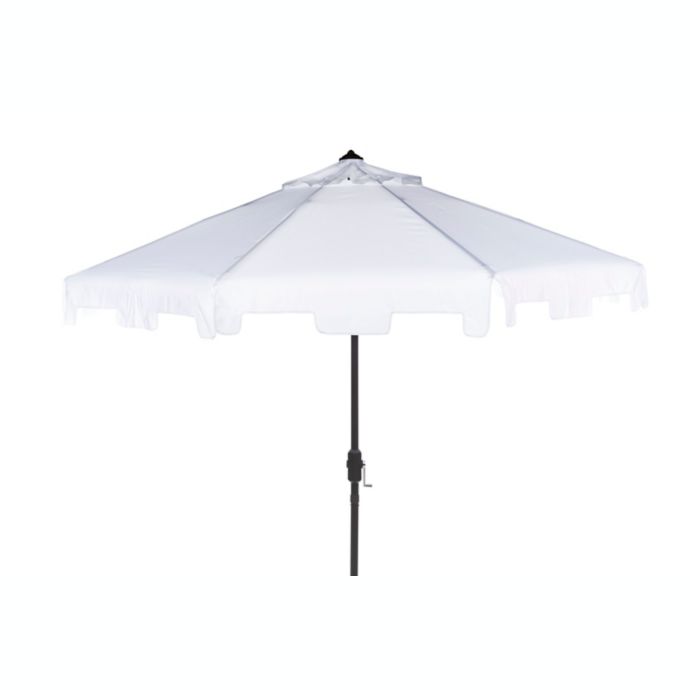 Safavieh Zimmerman 9 Foot Crank Patio Umbrella In White Bed Bath Beyond