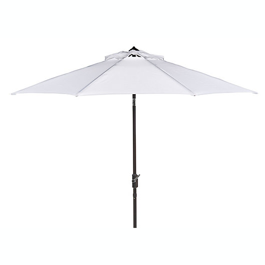 Alternate image 1 for Safavieh UV Resistant Ortega 9-Foot Auto Tilt Crank Umbrella in White
