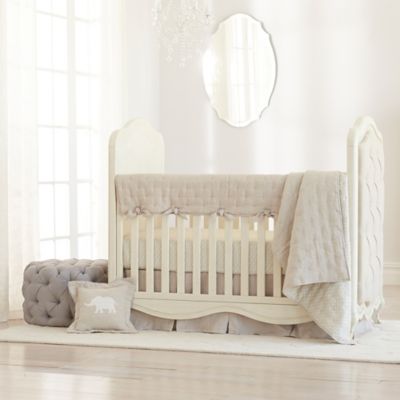 pink and gray crib bedding