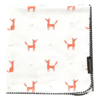 Little Fennec Picnic Flannel Cuddle Blanket in White