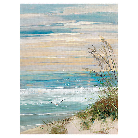 Open Windows Canvas Wall Art 24''x18'' Beach with Coastal Palm Graphic Artwork Print on Wrapped Canvas for Wall Decor