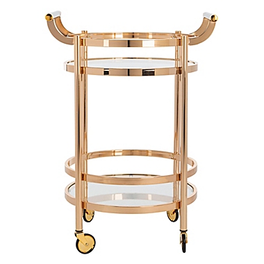 Safavieh Sienna 2-Tier Round Bar Cart in Gold. View a larger version of this product image.
