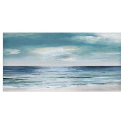 Blue Silver Shore by Sally Swatland 48-Inch x 24-Inch Canvas Art Print