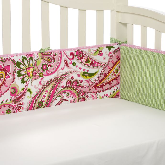 My Baby Sam Paisley Splash Crib Bumper In Pink Buybuy Baby