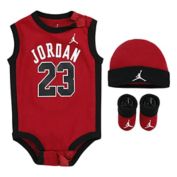 NIKE&reg; Jordan 0-6M 3-Piece 23 Jersey Set in Red