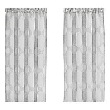 J. Queen New York&trade; Soho 45-Inch Window Curtain Pair in Silver. View a larger version of this product image.