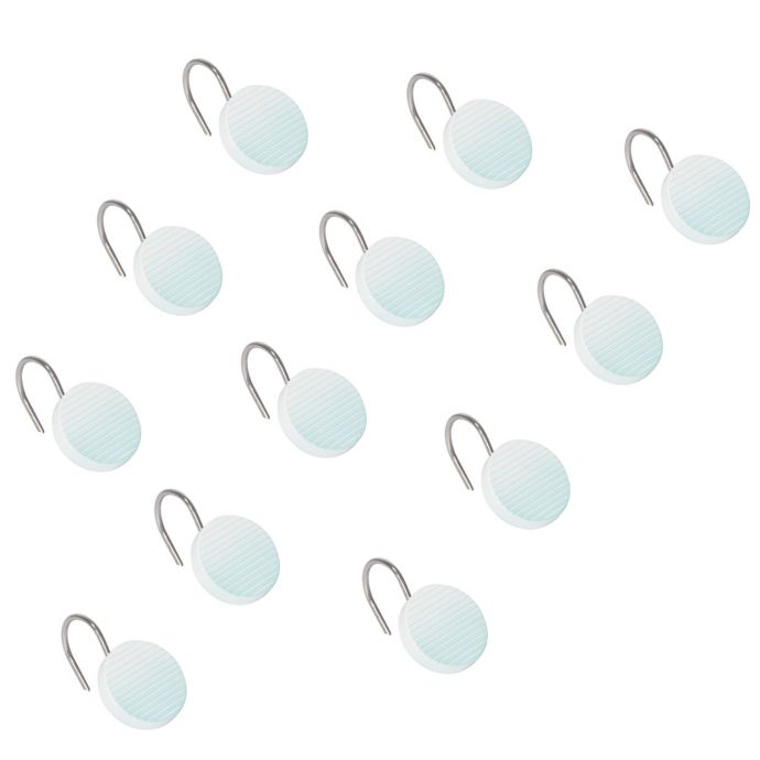 Ombr Eacute Shower Curtain Hooks In Aqua Set Of 12 Bed Bath