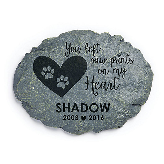 Alternate image 1 for Personalized Paw Prints on My Heart Memorial Garden Stone