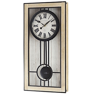 Sterling & Noble&trade; 24-Inch Farmhouse Collection Rustic Regulator Wall Clock in White. View a larger version of this product image.