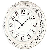 Sterling &amp; Noble&trade; Farmhouse Collection Pierced Metal 21-Inch Wall Clock in Cream