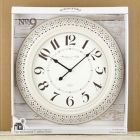 Alternate image 3 for Sterling &amp; Noble&trade; Farmhouse Collection Pierced Metal 21-Inch Wall Clock in Cream