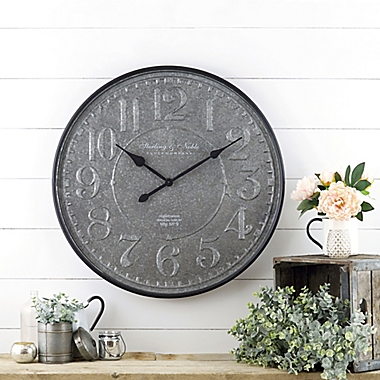 Sterling &amp; Noble&trade; Farmhouse Collection Blacksmith Galvanized 32-Inch Wall Clock. View a larger version of this product image.