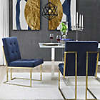 Alternate image 1 for Inspired Home Velvet Shiloah Dining Chairs in Navy (Set of 2)
