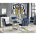 Alternate image 3 for Inspired Home Velvet Shiloah Dining Chairs in Navy (Set of 2)