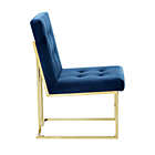 Alternate image 8 for Inspired Home Velvet Shiloah Dining Chairs in Navy (Set of 2)