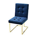 Alternate image 9 for Inspired Home Velvet Shiloah Dining Chairs in Navy (Set of 2)