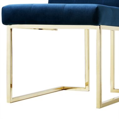 Inspired Home Velvet Shiloah Dining Chairs in Navy (Set of 2). View a larger version of this product image.