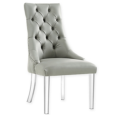 Inspired Home Steve Armless Dining Chairs in Grey (Set of 2). View a larger version of this product image.