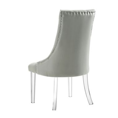 Inspired Home Steve Armless Dining Chairs in Grey (Set of 2). View a larger version of this product image.