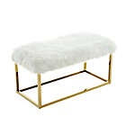 Alternate image 0 for Inspired Home Faux Fur Willard Bench in White/Gold
