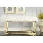 Alternate image 1 for Inspired Home Faux Fur Willard Bench in White/Gold