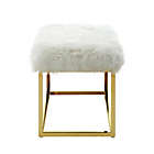 Alternate image 4 for Inspired Home Faux Fur Willard Bench in White/Gold