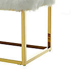 Alternate image 5 for Inspired Home Faux Fur Willard Bench in White/Gold