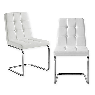 Inspired Home Celina Dining Chairs in White (Set of 2). View a larger version of this product image.