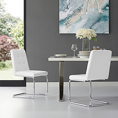 Inspired Home Celina Dining Chairs in White (Set of 2). View a larger version of this product image.