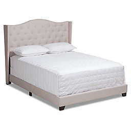 Baxton Studio Andreas Queen Tufted Upholstered Bed Frame in Beige