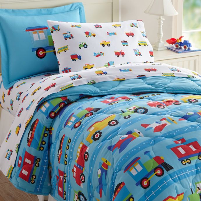 Wildkin Trains Planes Trucks Full Bedding Set In Blue Buybuy