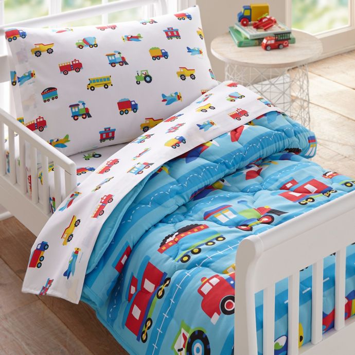 Wildkin Trains and Planes 4-Piece Toddler Bedding Set in ...